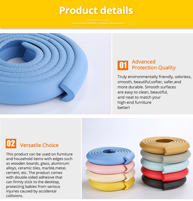 2M Kids Baby Safety Rubber Bumper Strip, Soft Table Edge Corner Guard Protector Removable For Wood, Glass, Tile, Metal And Plastic Surfaces (Gray