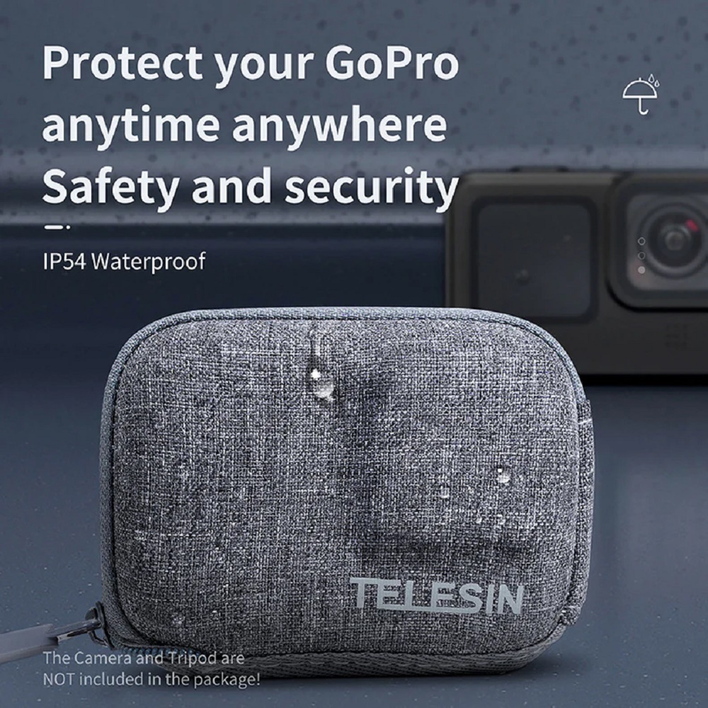 TELESIN Mini Zipper Case GoPro Hero 12 11 10 9 – Shockproof Waterproof ...
