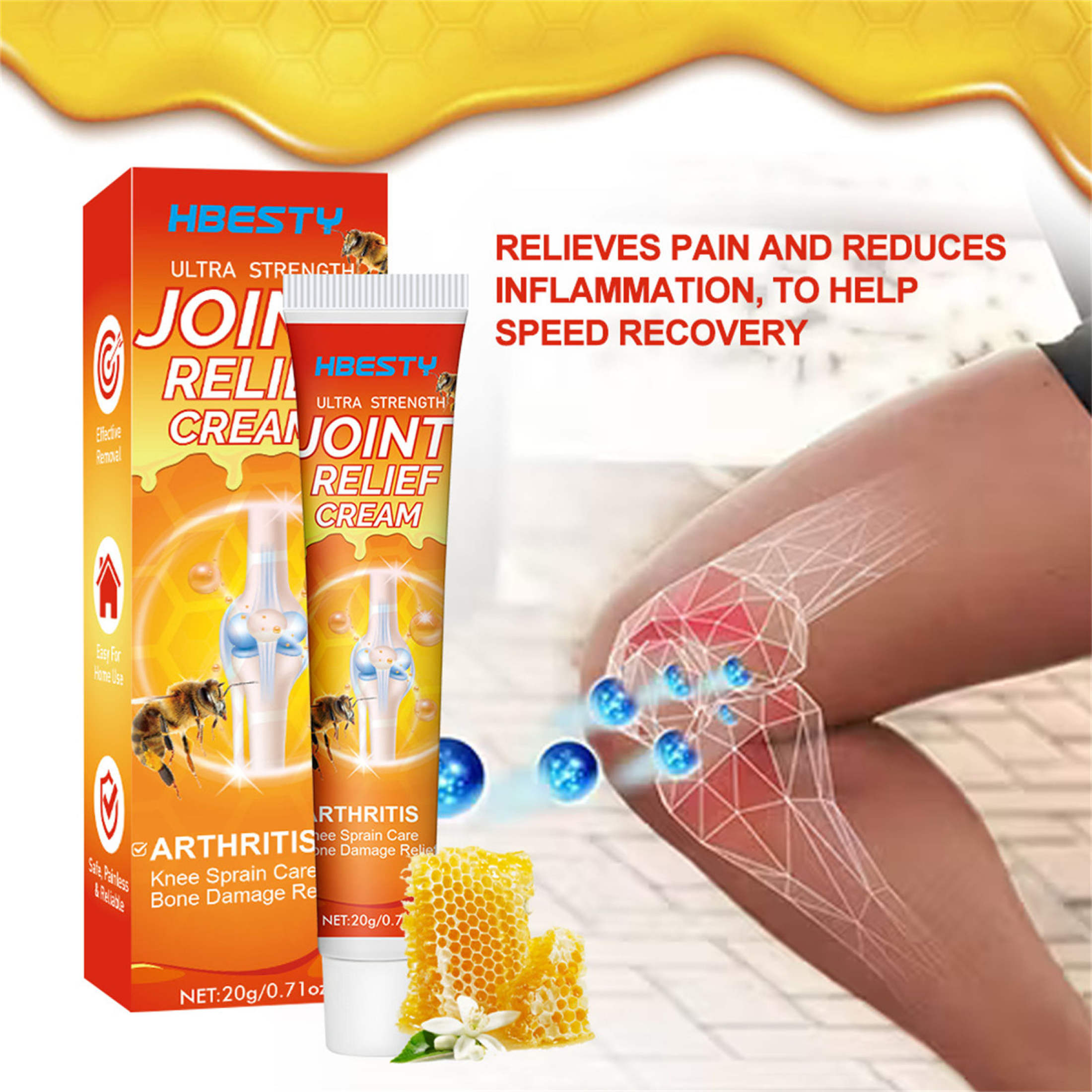 Bee Venom Joint Relief Cream knee Ointment Pain Relief Propolis Cream Muscle Arthritis Gel 20g