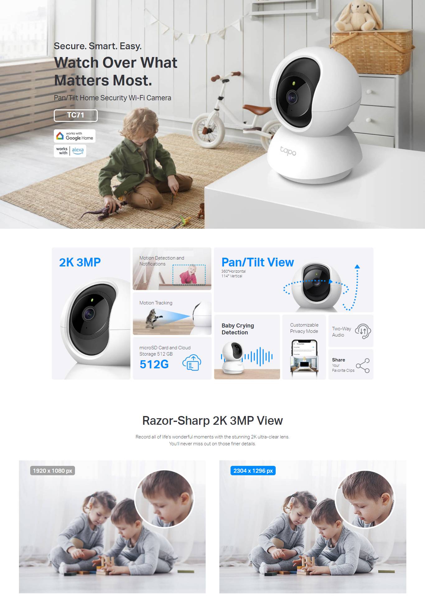 TP-Link Tapo TC71 Pan/Tilt Home Security Wi-Fi Camera | Shopee Philippines