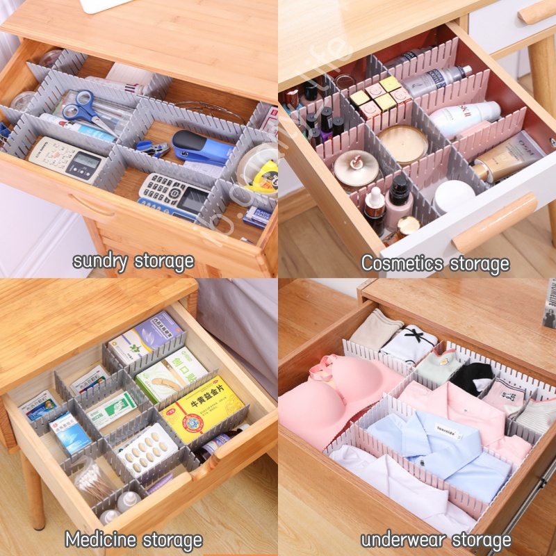 1Pc Drawer Divider Adjustable DIY Partition Drawer Free Combination ...