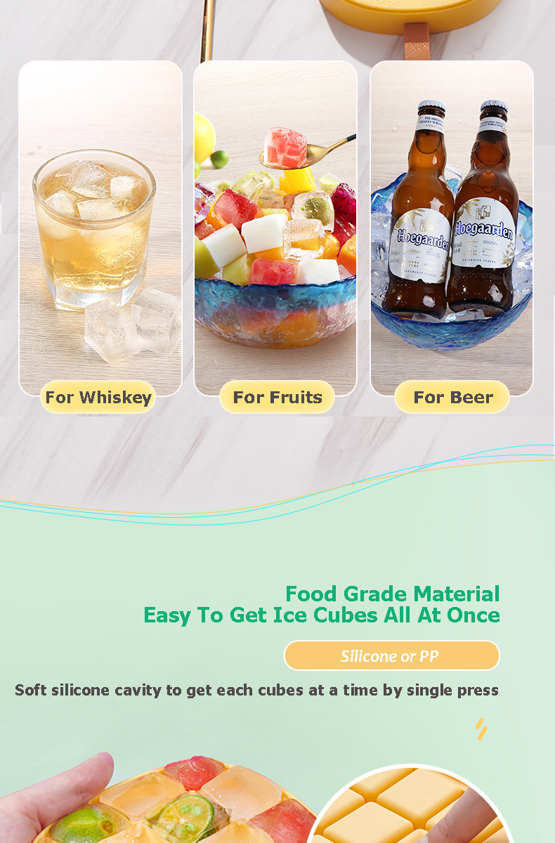 Ecoco Ice Molder Plastic with Bucket and Scoop Ice Cube Tray for ...