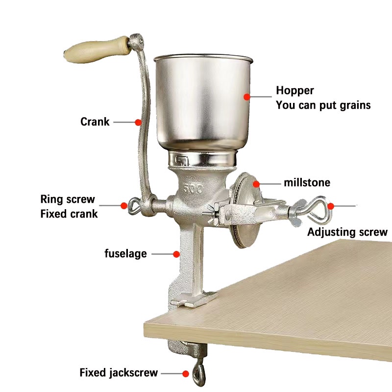 Corn Grain Ggrinder Manual Rice Mill Rice Peanut Coffee Feed Beans ...