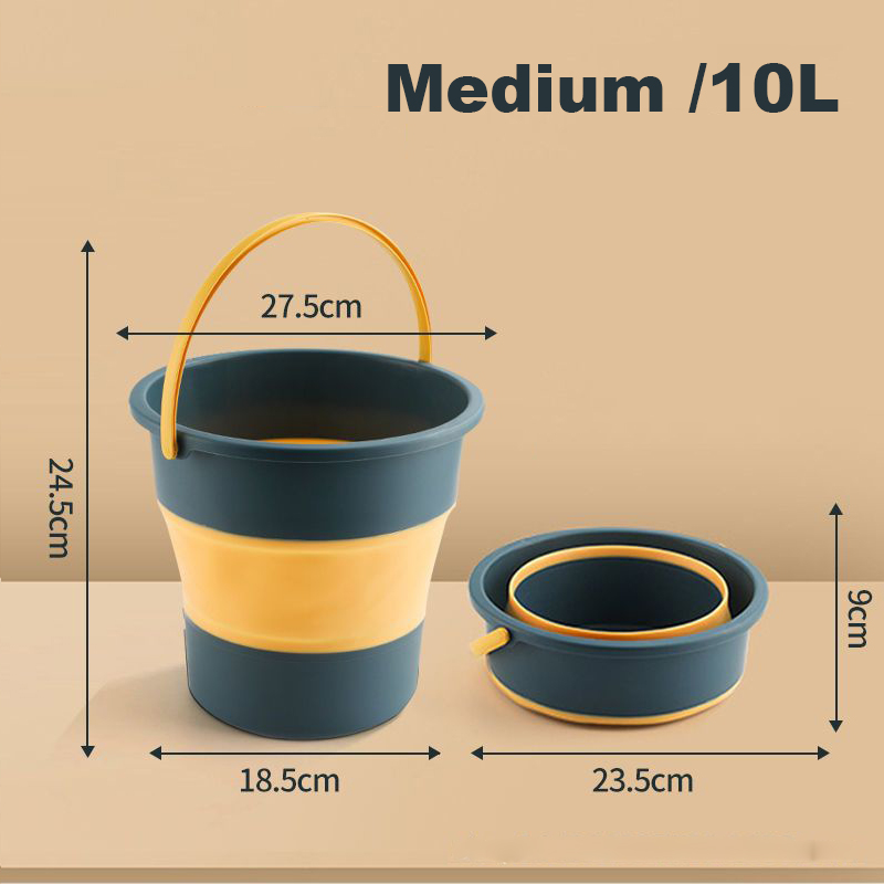Foldable timba bucket collapsible portable small pail camping travel ...