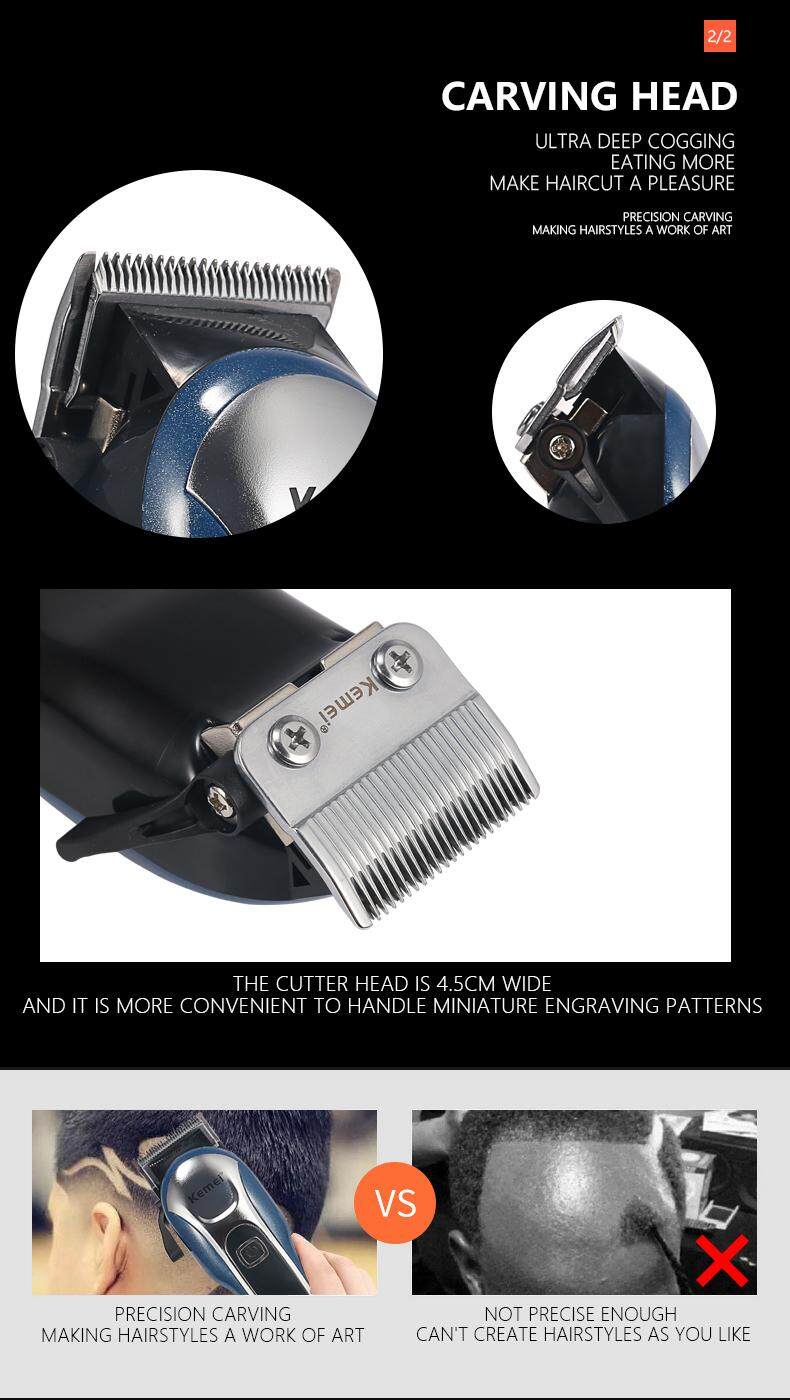 Kemei Razor Hair Cut Rechargeable Hair Clipper Cordless LCD Monitor ...