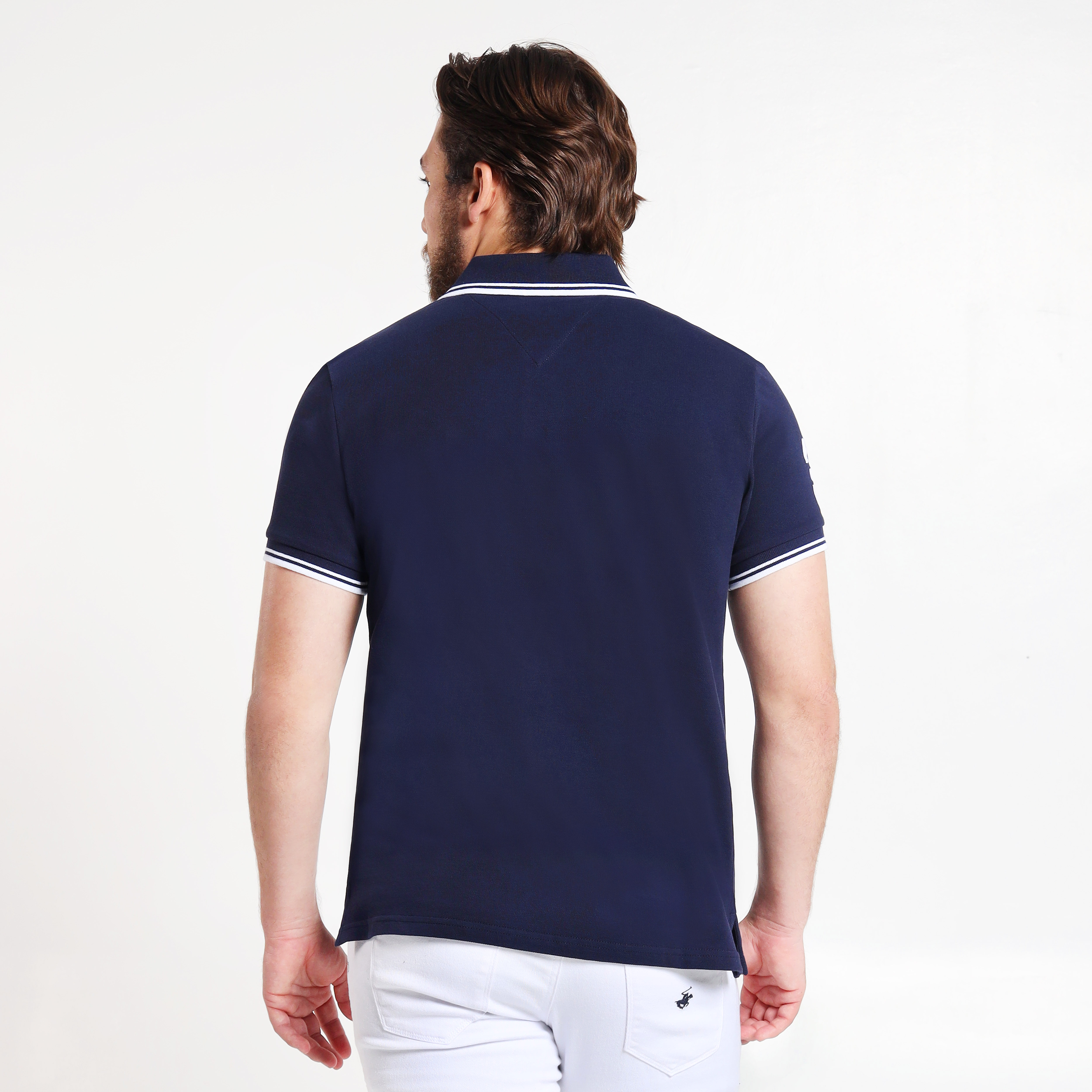 Beverly Hills Polo Club Men's Combed Cotton Pique Polo Shirt in Navy ...
