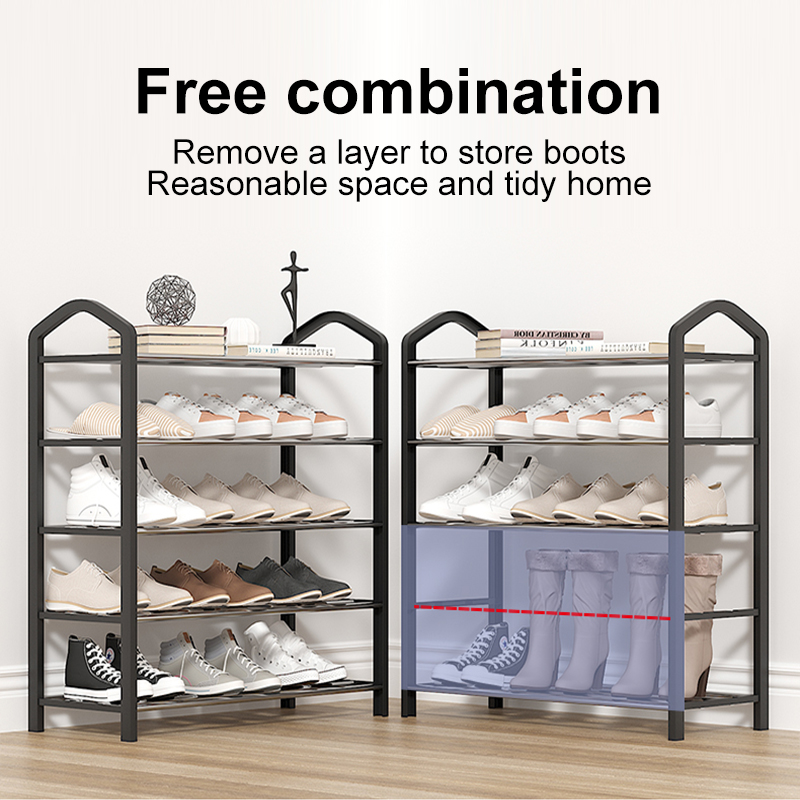 Shoe Rack Stainless Steel Stackable Shoe Organizer Space-saving Storage ...