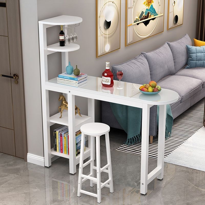 Bar table with storage rack simple household high table partition table ...