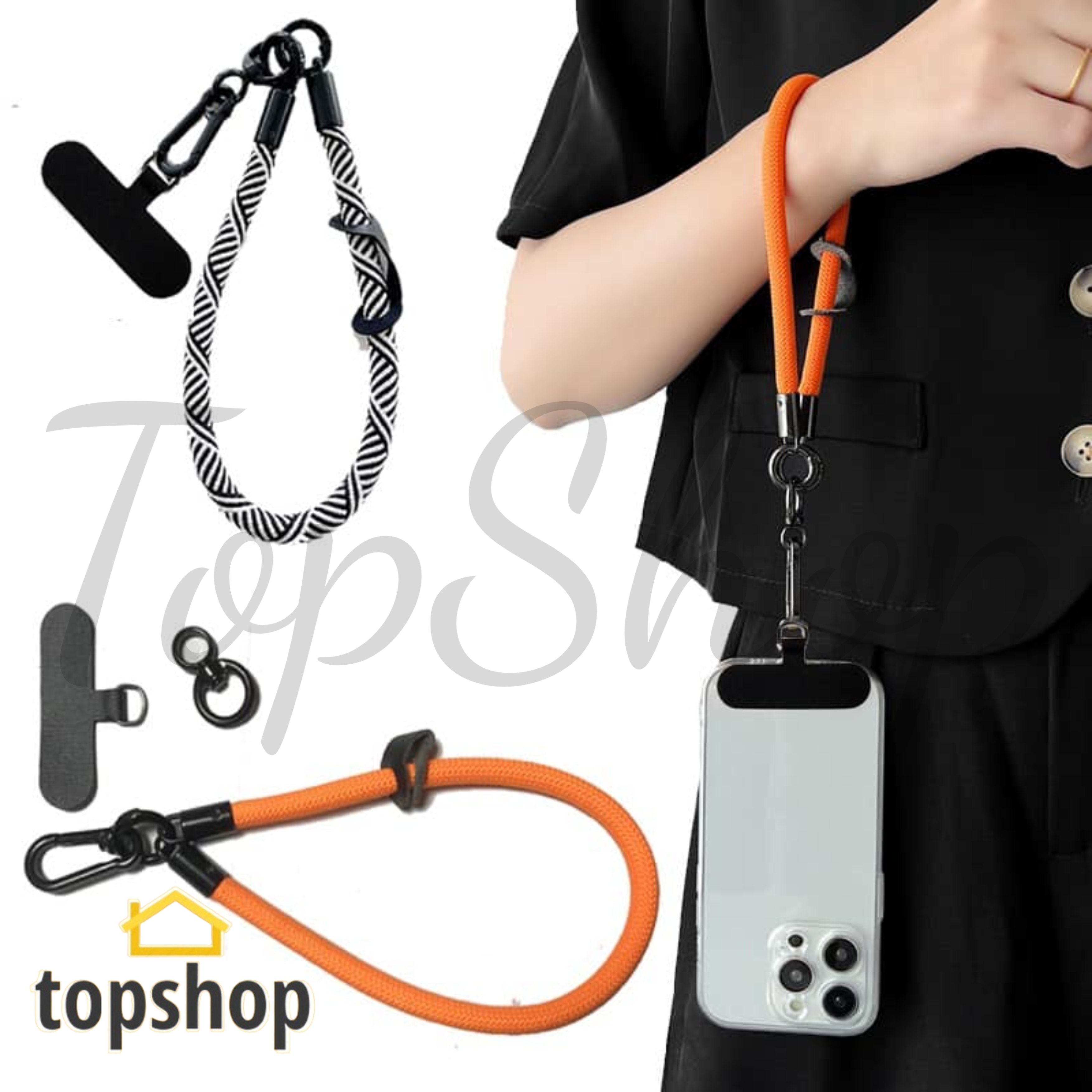 TOPSHOP 1pc 8mm 35cm 13.8inch Mobile Phone Wrist Rope Multifunctional ...