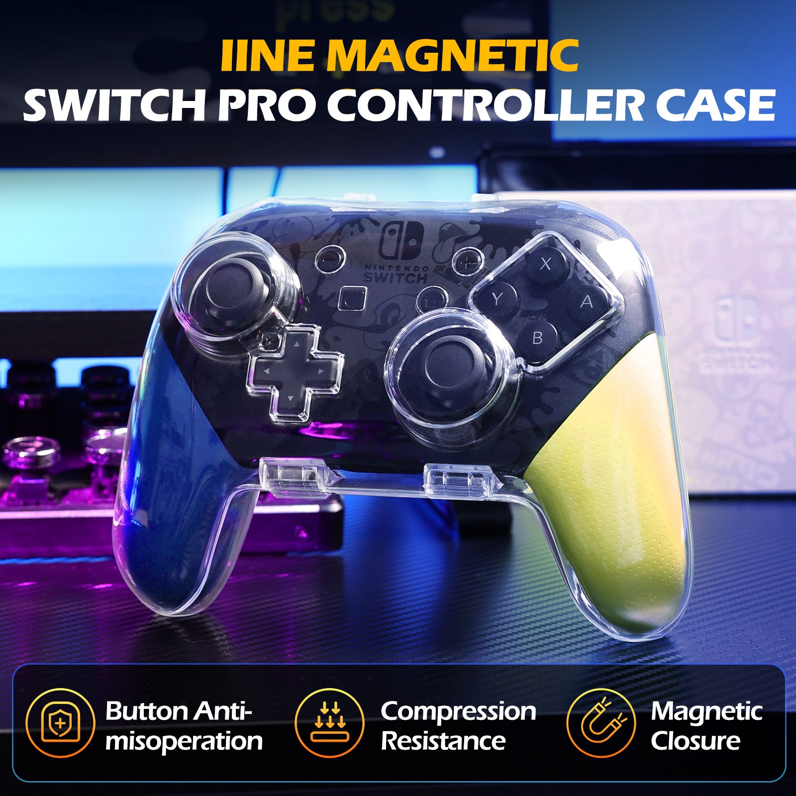 IINE Transparent Protective Case For Switch Pro Controller (L963 ...