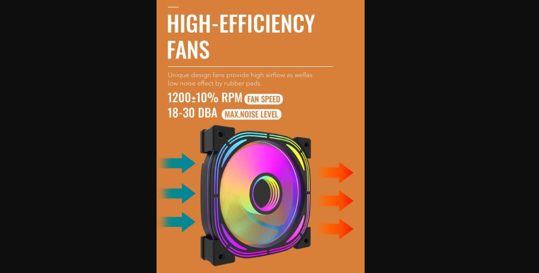 Darkflash INFINITY 24R A-RGB REVERSE BLADE Cooling Fan 6-pin 5V 120mm x ...