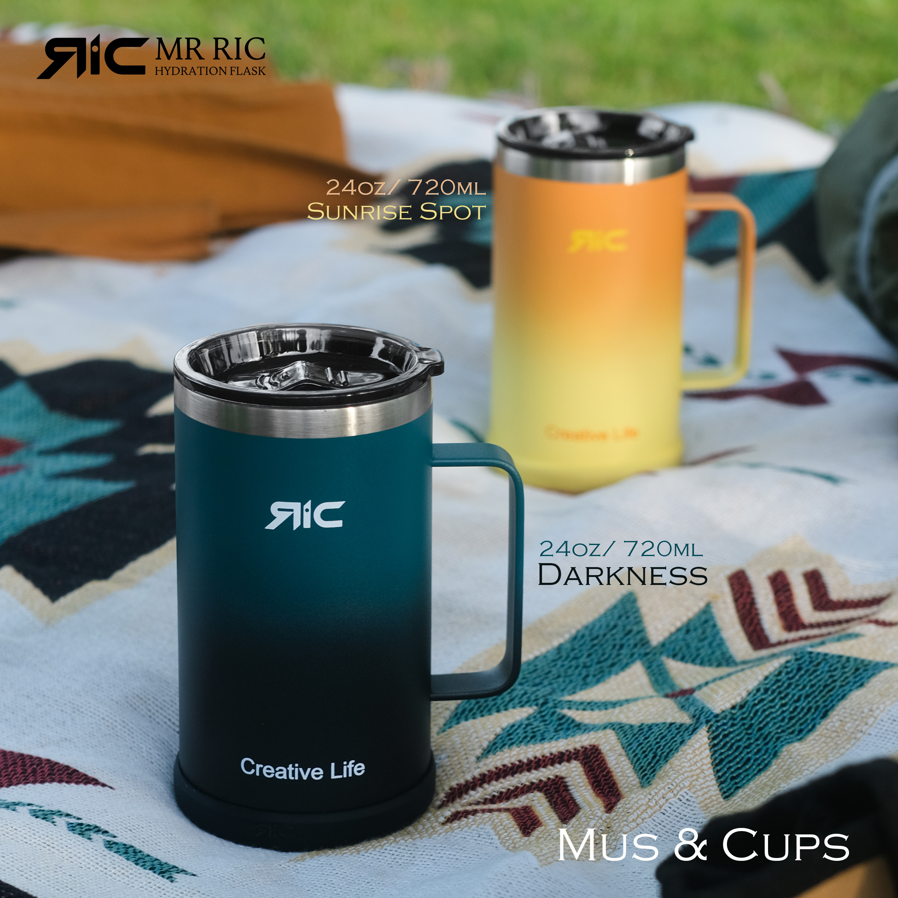 Mr Ric Camp Mug 12oz 24oz Stainless Steel Insulated Coffee Mug with ...
