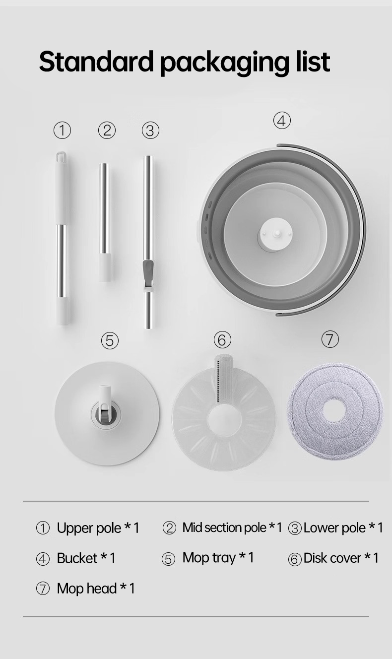 CD Mop with Spinner and Bucket Clean and Dirty Water Separation Tank ...