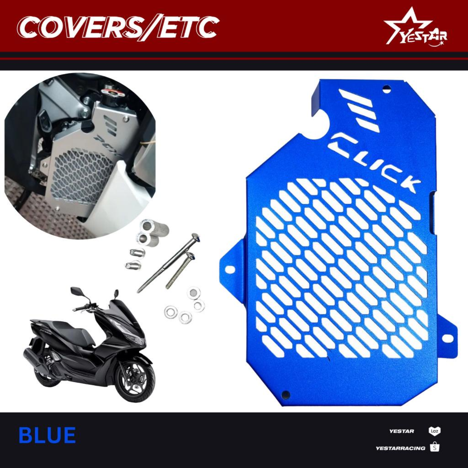 Yestar PH Honda Click 160 Radiator Cover – CNC Alloy Accessory (Made in ...