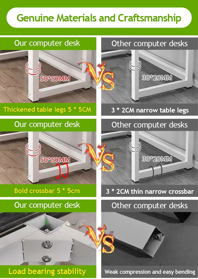 AIODIY Study Table Computer Table Office Table 80-140CM Gaming Table ...