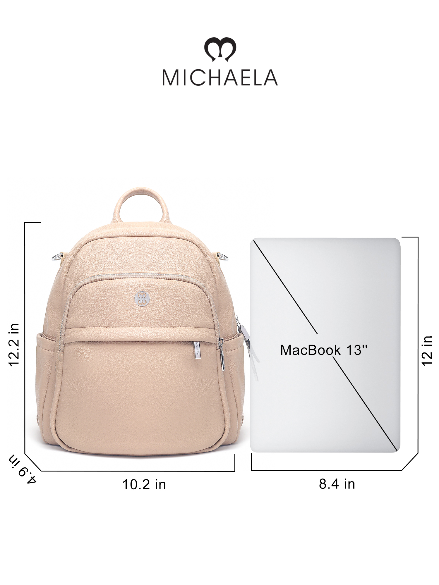 MICHAELA Versatile Carry Backpack with Sling Fits 13'' Laptop College ...
