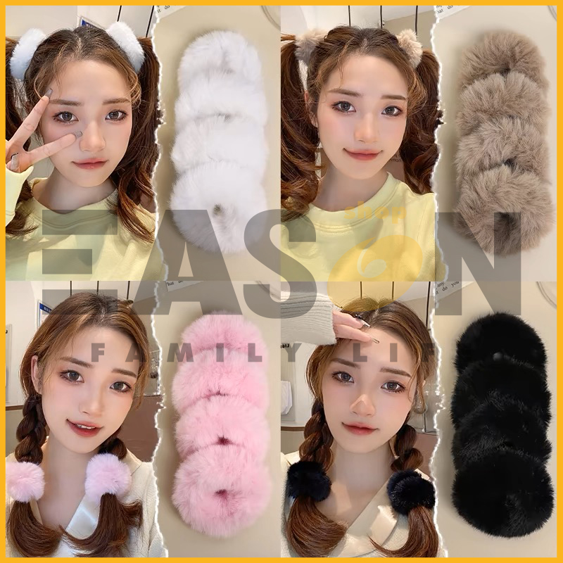 EasonShop COD Cute Plush Hair Rope Head Rope Female Ponytail Ball Head ...