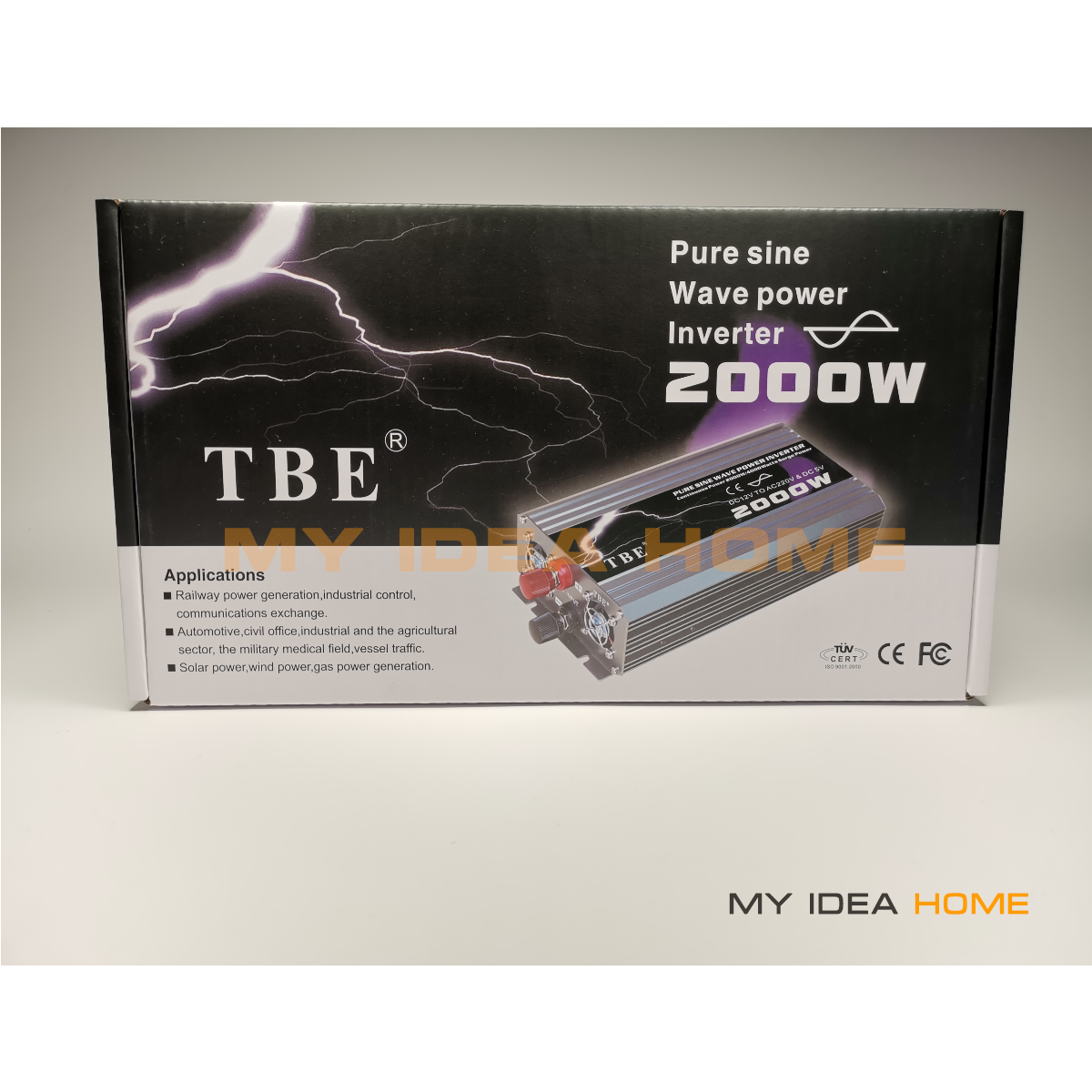 TBE 2000W Pure Sine Wave Power Inverter DC 24V to AC 220V and DC5V W ...