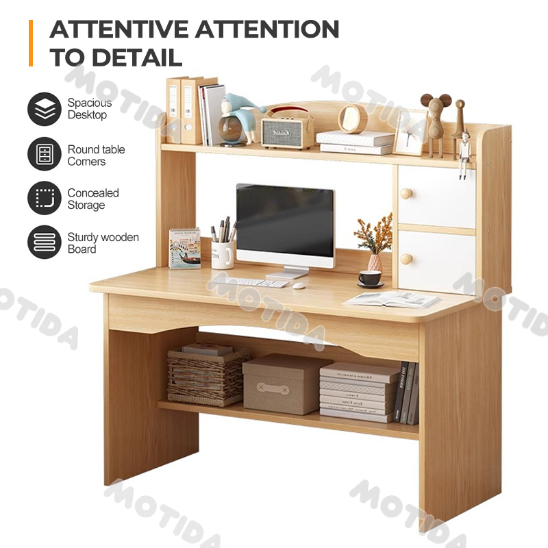 Study Table With Drawer Computer Table Desktop Home desk bookcase ...
