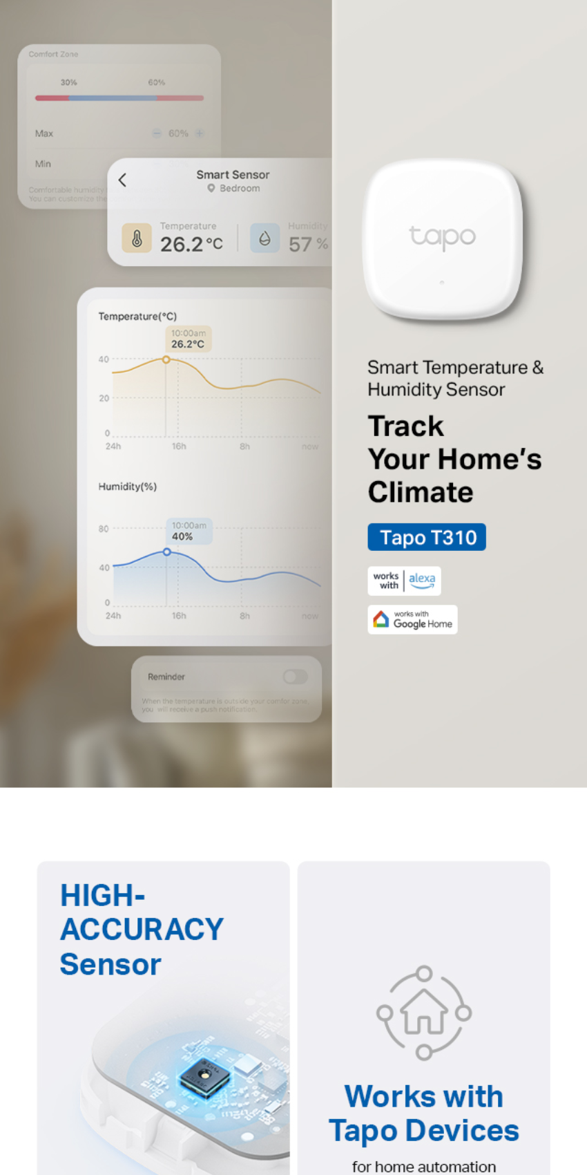 TP-Link | Tapo T310 | Smart Temperature & Humidity Sensor | Accurate ...