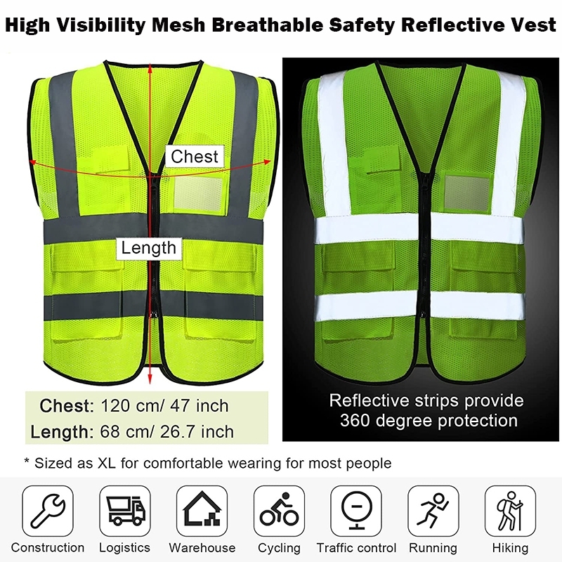 Hoba Reflective Safety Vest High Visibility Motorcycle Jacket Safety ...