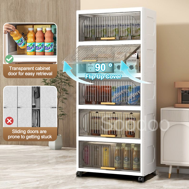 Multifunction Rack Enclosed Rack 2/3/4/5 Layers Kitchen Rack Dustproof