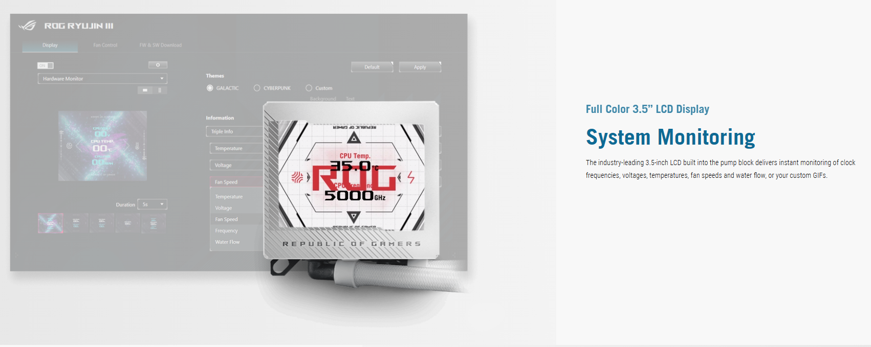 ASUS ROG Ryujin III 240 ARGB White Edition All-in-One Liquid CPU Cooler ...