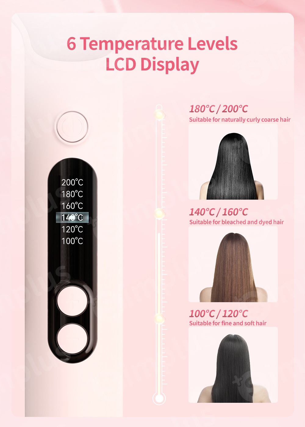 Simplus Hair Straightener Brush Comb Negative Ion Hair Brush Hair ...