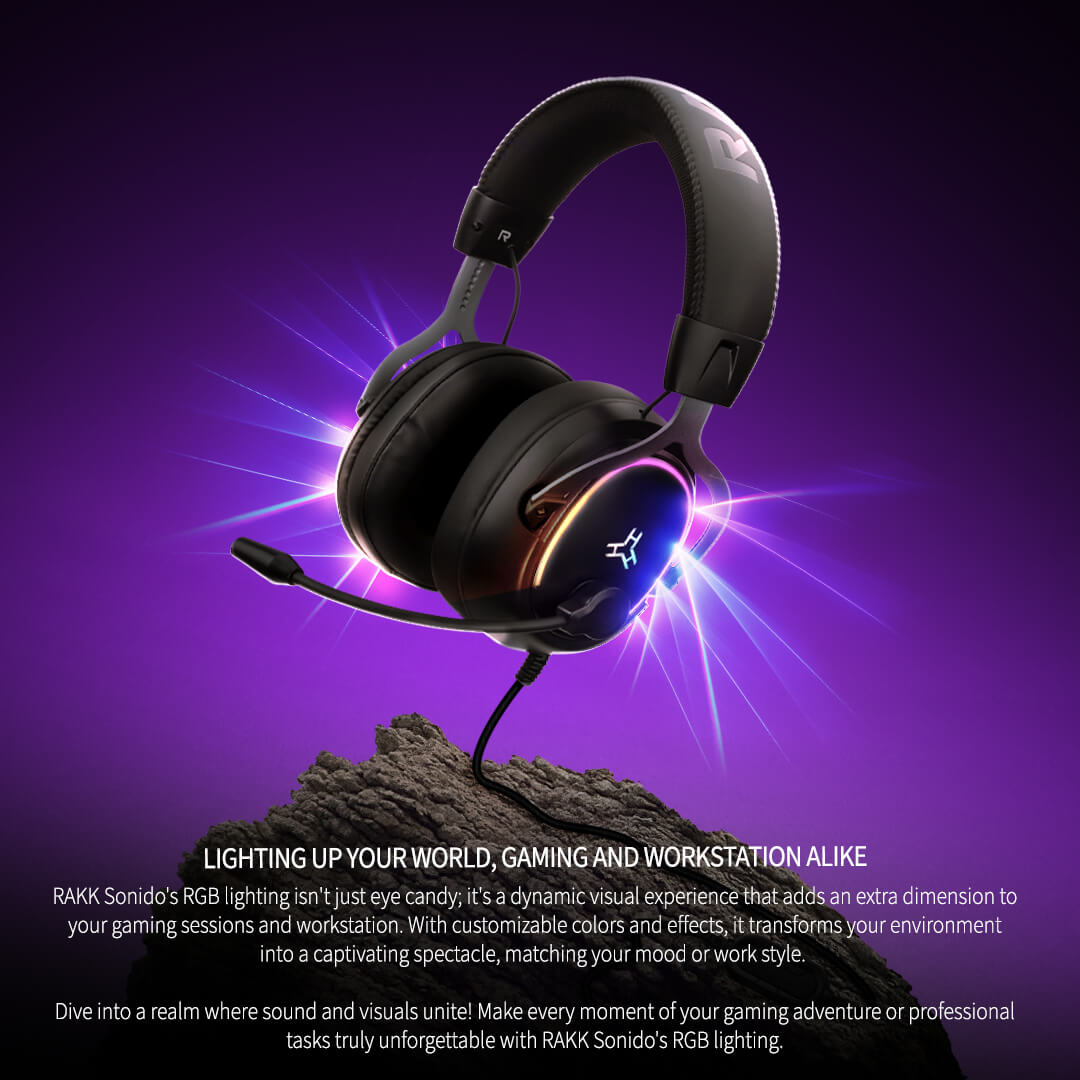 EasyPC| RAKK SONIDO Virtual Surround RGB Gaming Headset| USB