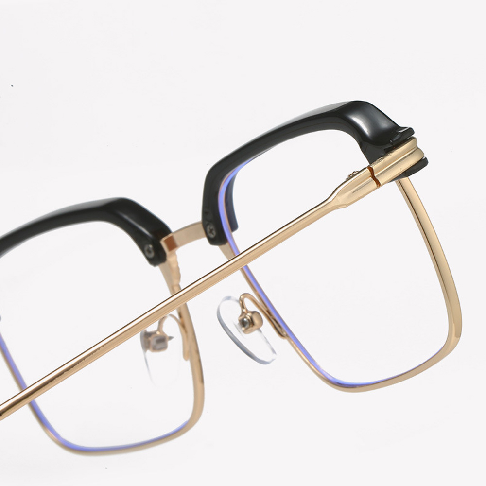 Photochromic Retro Square Frame Glasses Anti-blue Light Computer ...