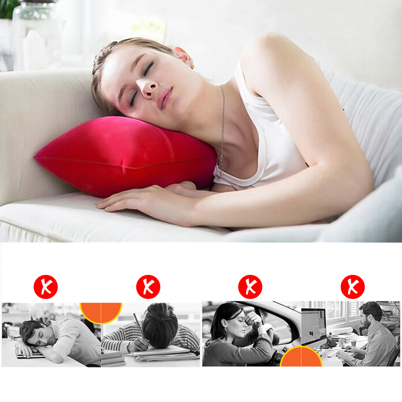 Inflatable Pillow Portable Rectangular Office Lunch Break Pillow ...