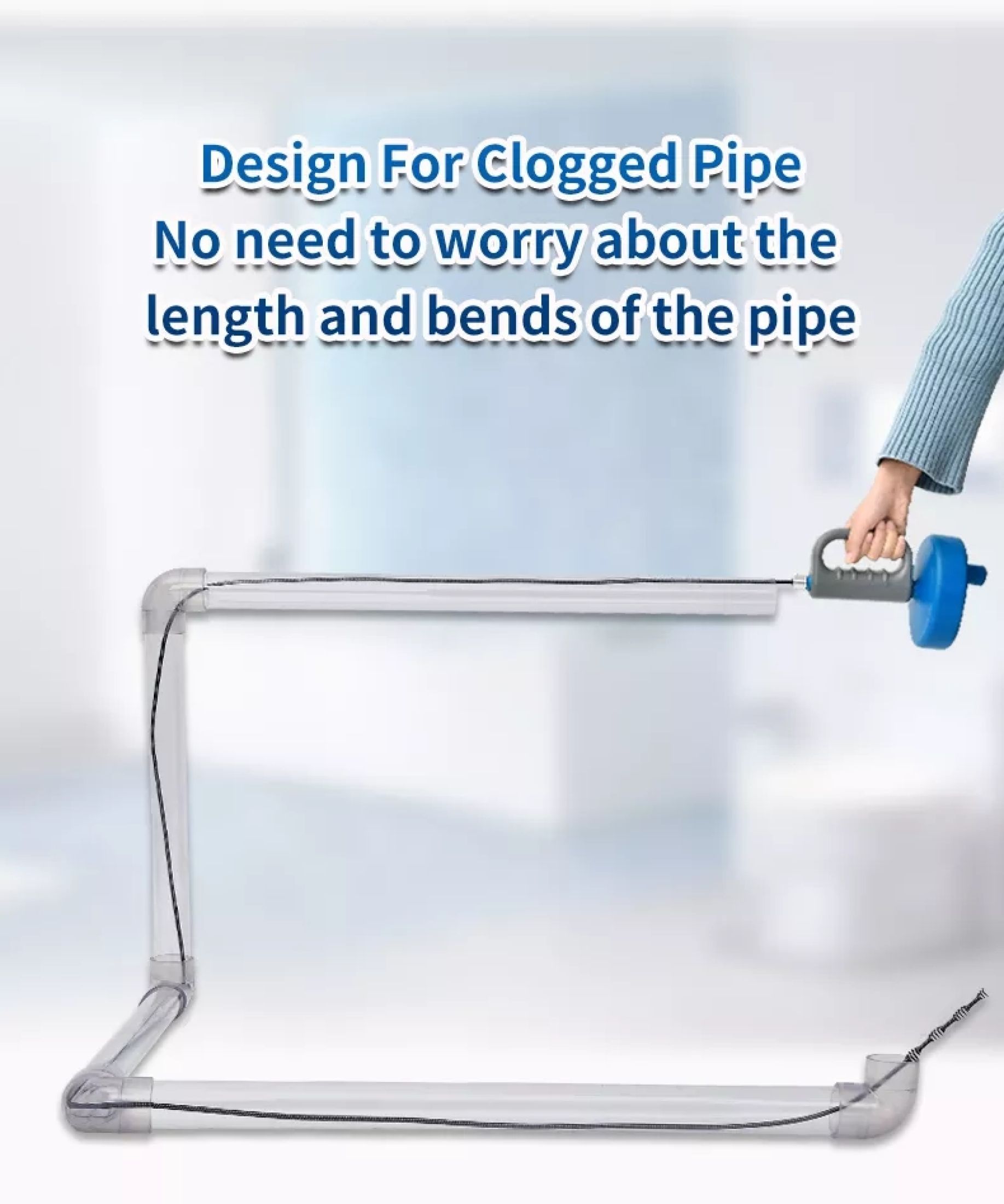 Hoba Drain Unblocker Tool Clog Flexible Auger Snake Rod SinkTub Sewer ...