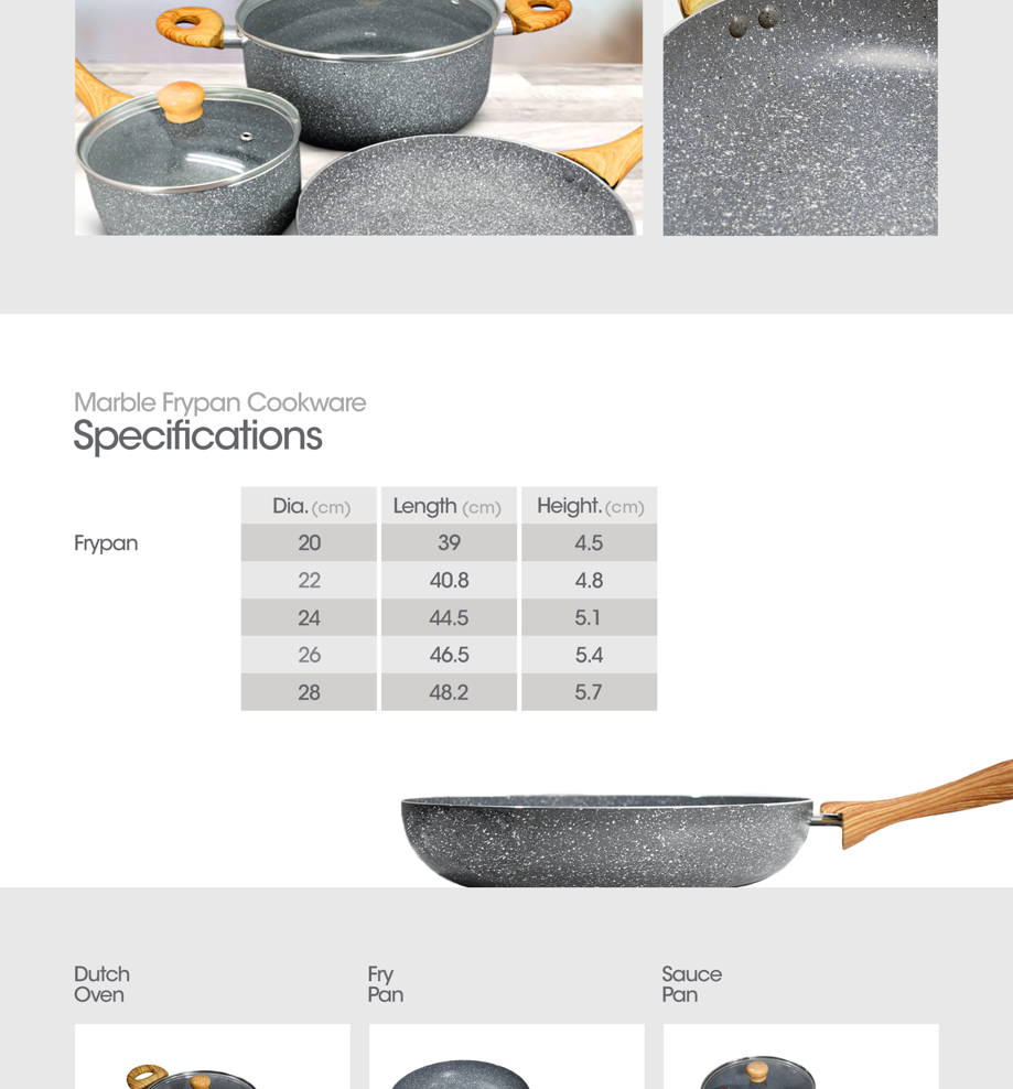 SLIQUE Avotech Marble Non-Stick Cookware – Fry Pan, Saucepan & Dutch ...