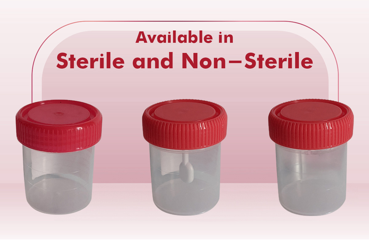 Sure-Guard Sterile Urine/Stool Container (60mL) | Transparent, Screw-on ...