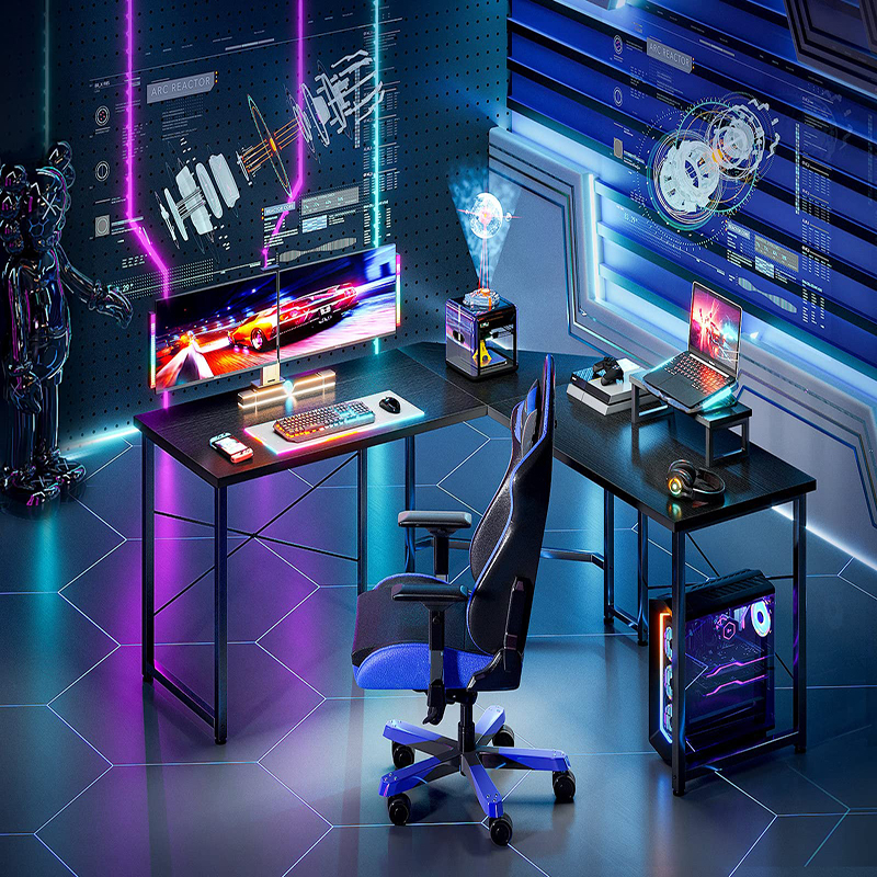 L-Shaped Esports Desk Corner Desktop Computer Desk Corner Office Desk ...