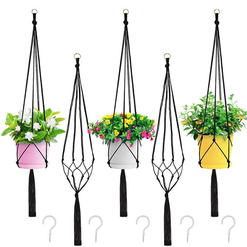 In Stock Macrame Plant Hanger Set Of Indoor Wall Hanging Planter Basket ...