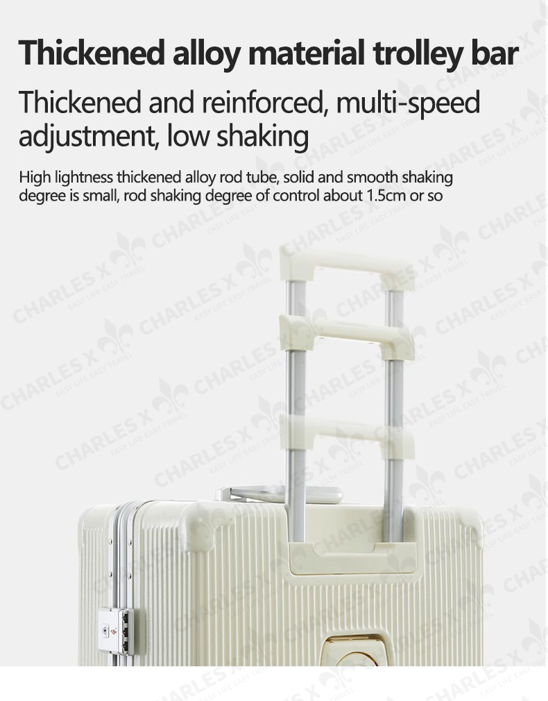 CHARLES X Luggage front-loading aluminum suitcase 20/24-inch cabin ...