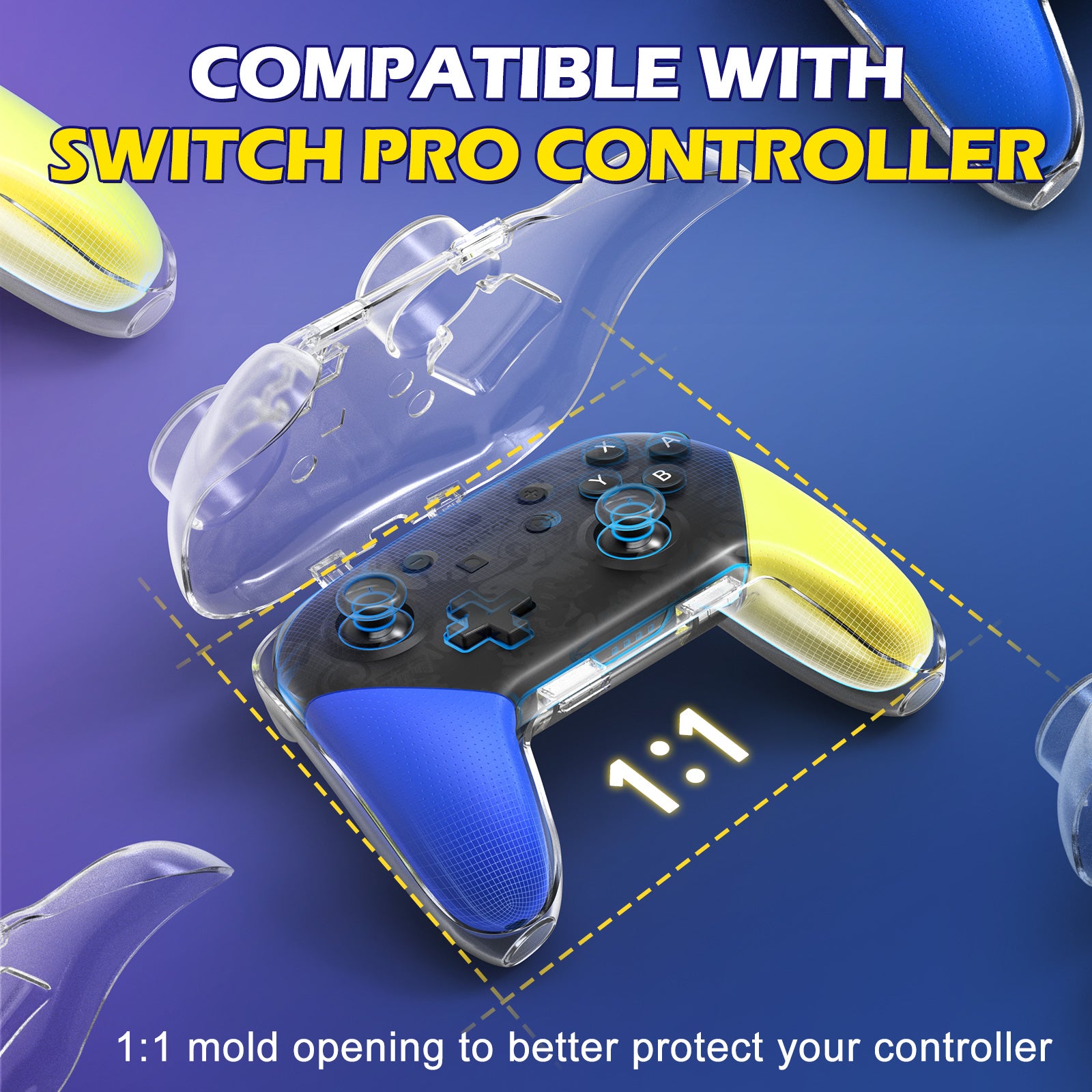 IINE Transparent Protective Case For Switch Pro Controller (L963 ...