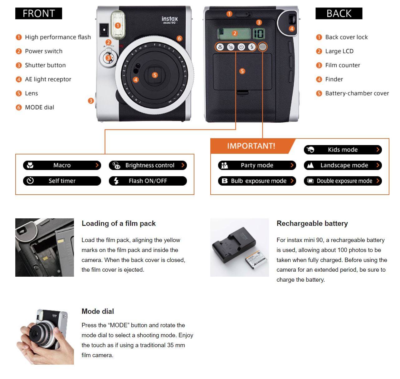 FUJIFILM Instax Mini 99 | Mini 90 Instant Film Camera with Mode Dial ...