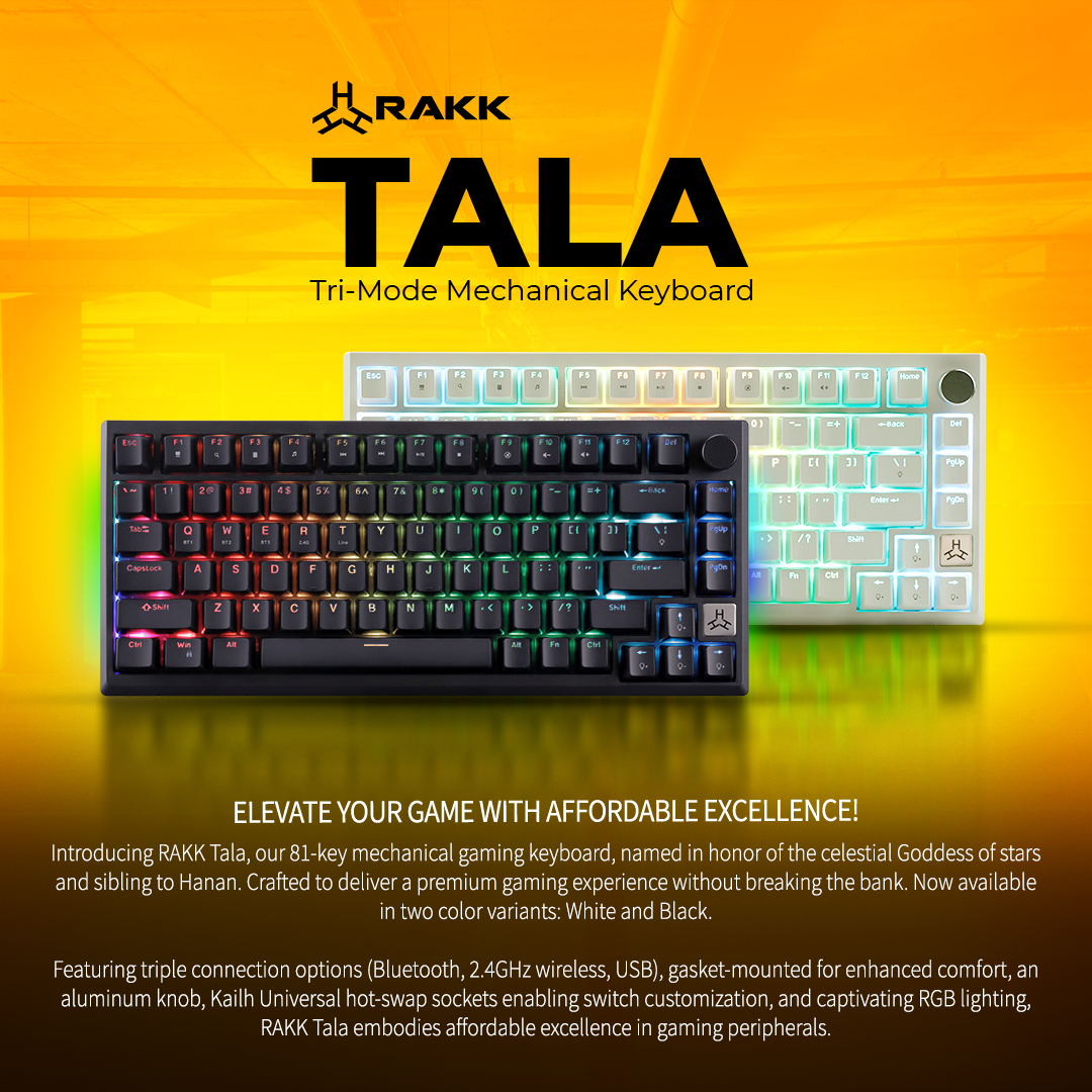 EasyPC| RAKK TALA 81 Keys Trimode wireless mechanical Keyboard| RGB ...