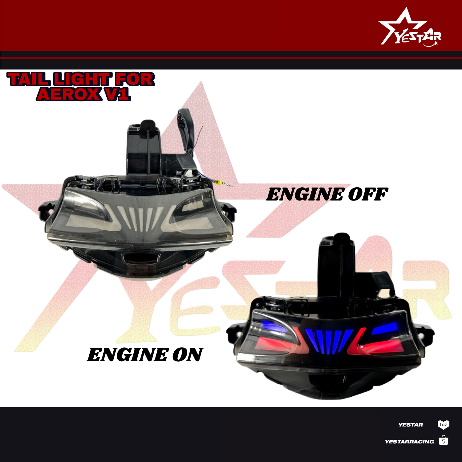 yestar_ LED Tail LIght for AEROX V1 155 Motocycle Accesories #55152 ...