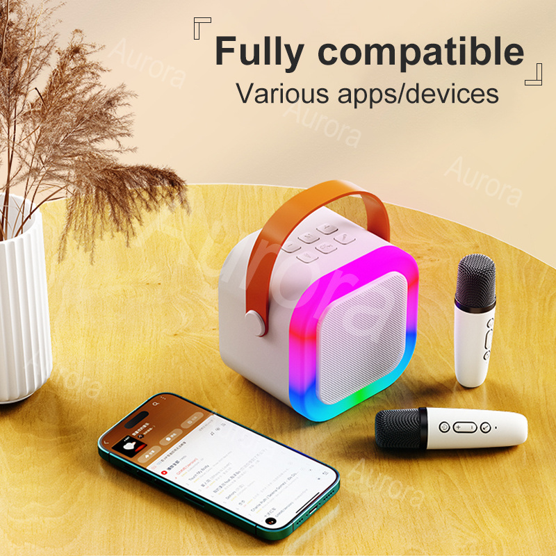 Mini Karaoke Wireless Audio Speaker Bluetooth Microphone Portable Home ...