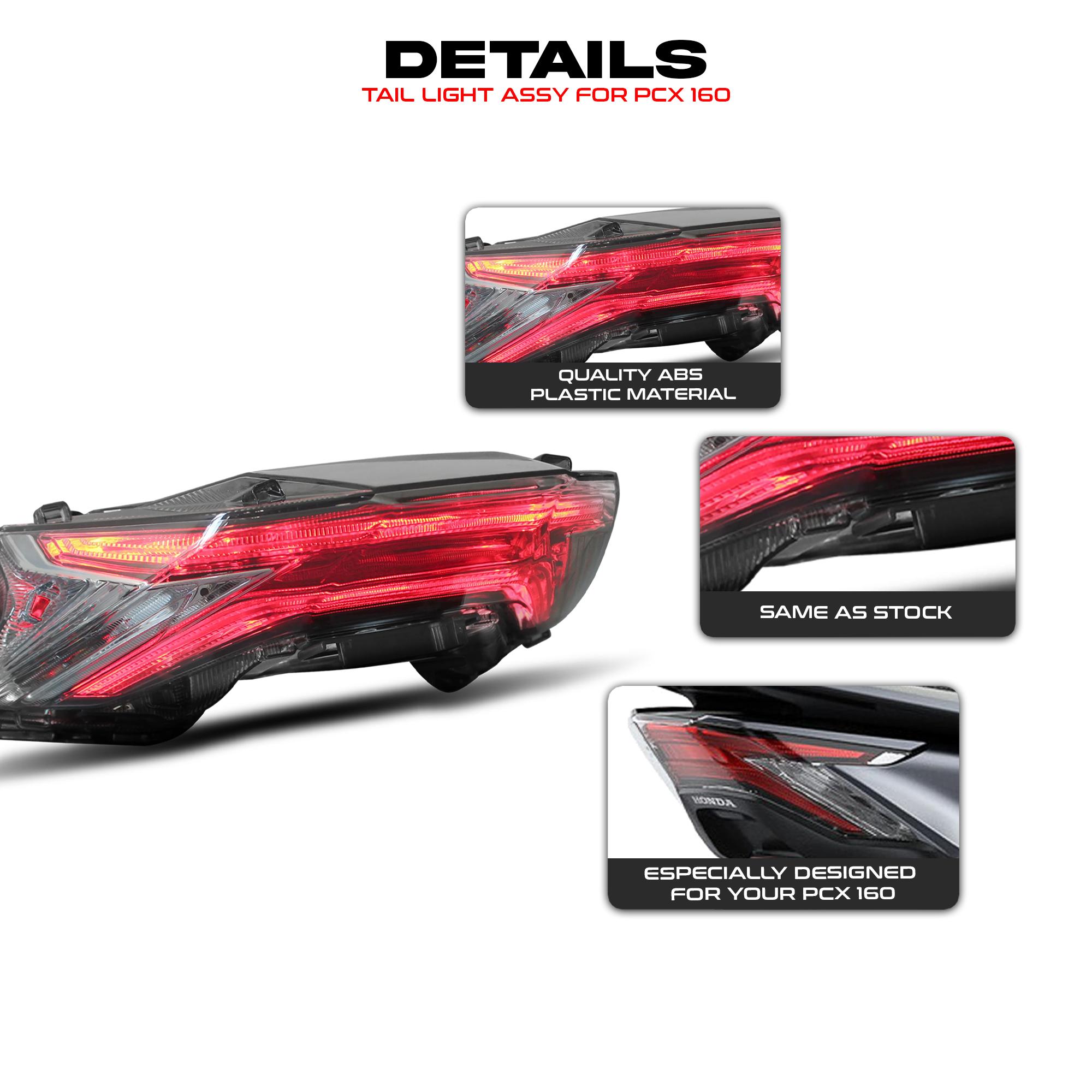 PHILED PCX 160 TAIL LIGHT ASSY REAR TAIL STOP LAMP CLEAR LENS BRAKE ...