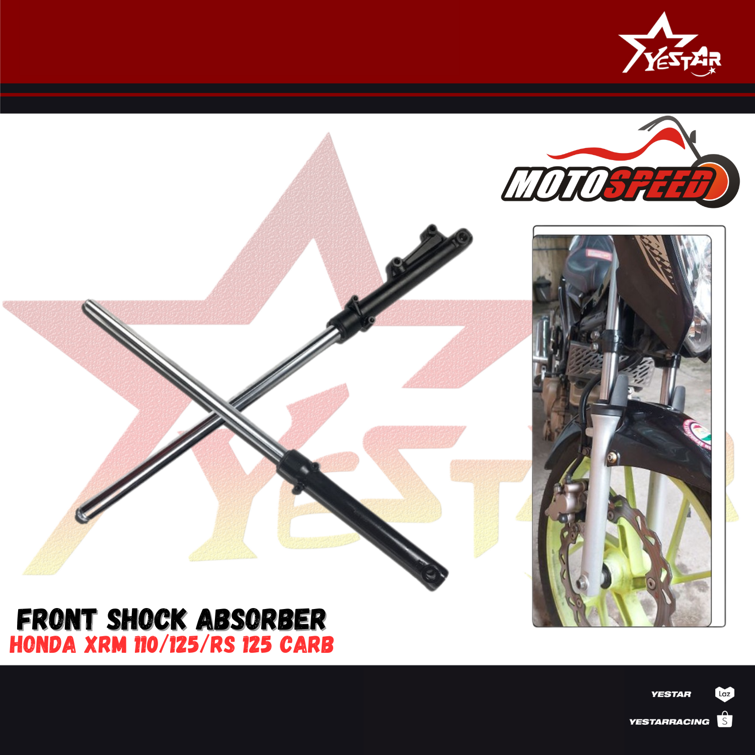 YESTAR PH Pair Front Dual Shock For Honda XRM 110 125 and RS 125