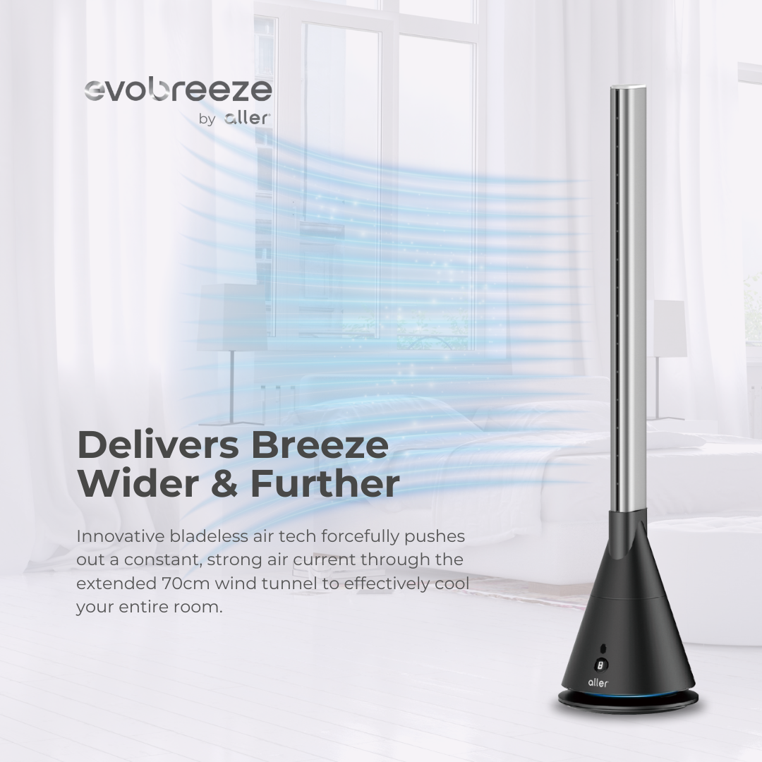 Aller Evobreeze Zen Plasma Air Purifier Bladeless Tower Fan | Shopee ...