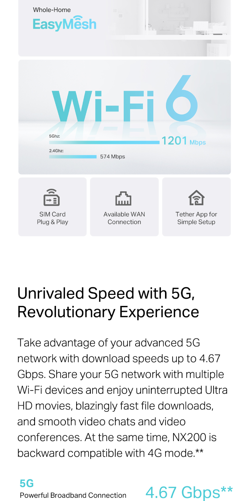 TP-Link | Archer NX200 | 5G | AX1800 | Wi-Fi 6 Wireless | Dual-Band ...