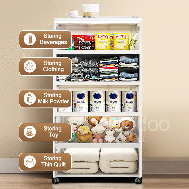 Multifunction Rack Enclosed Rack 2/3/4/5 Layers Kitchen Rack Dustproof