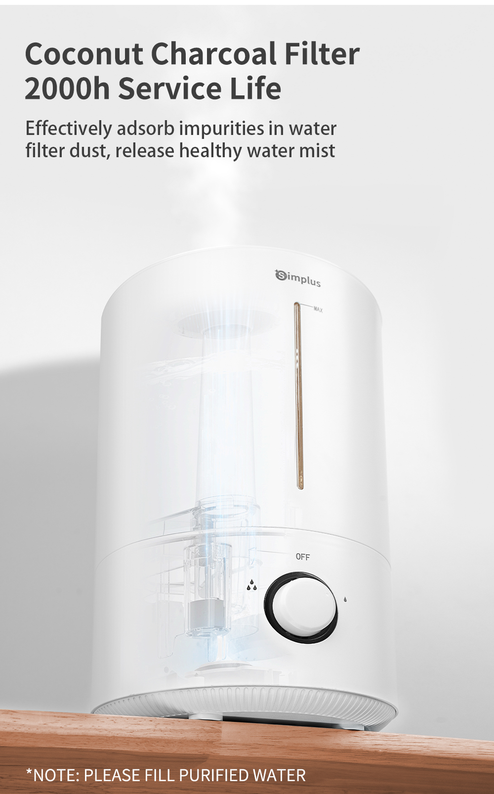 Simplus Humidifier 4L Capacity (350ml/h Humidification) JASH002 ...
