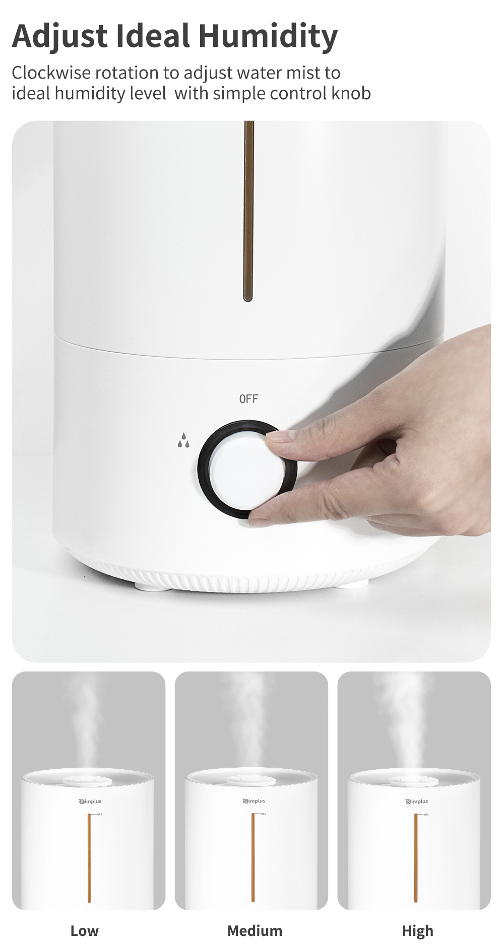 Simplus Humidifier 4L Capacity (350ml/h Humidification) JASH002 ...