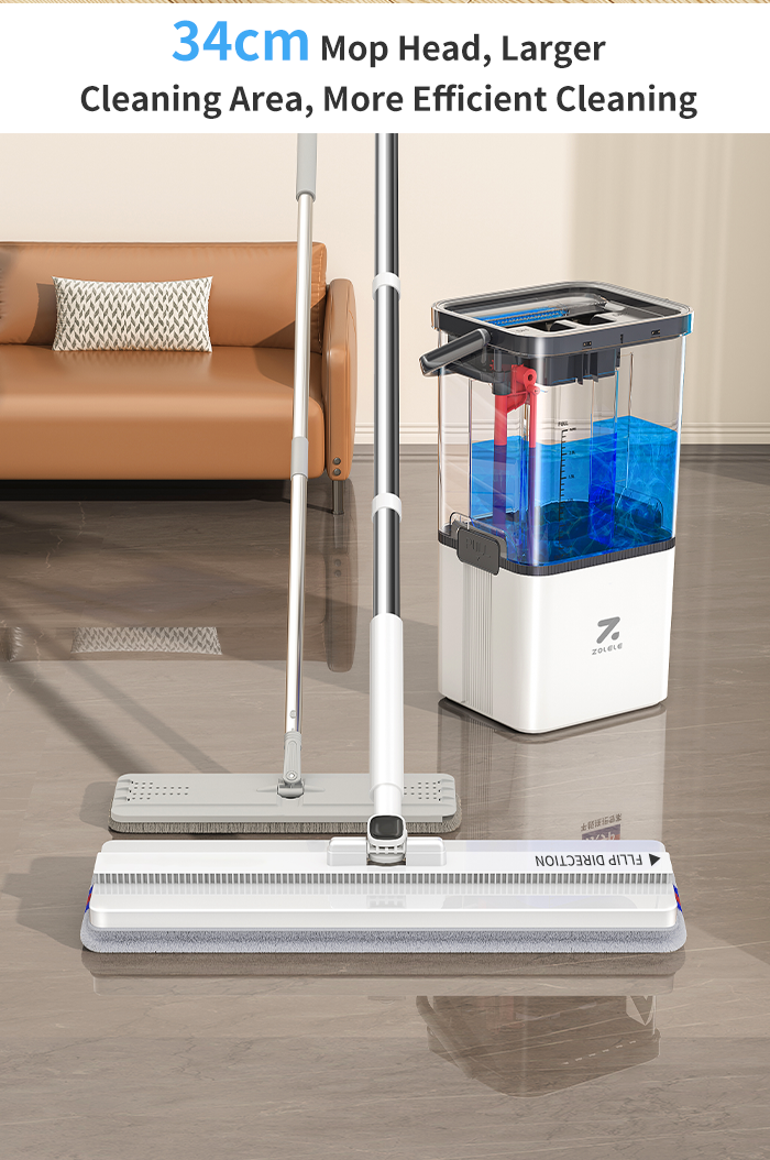 ZOLELE M21 Floor Mop Cleaning Flat Mop 2in1 360 Spin Mop Dry and Wet ...